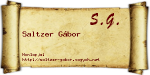 Saltzer Gábor névjegykártya